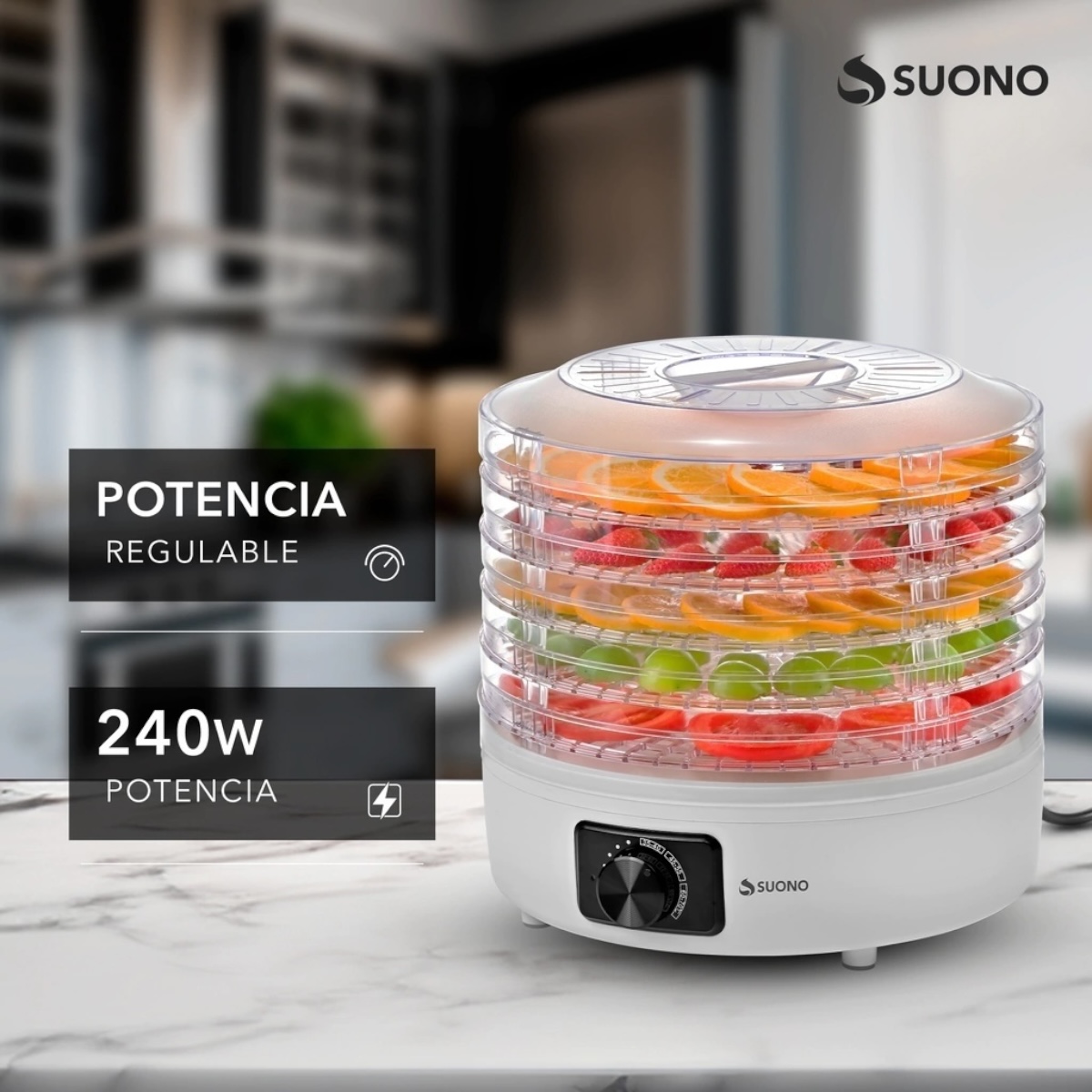 SUONO DESHIDRATADOR DE ALIMENTOS 5 BANDEJAS - Imagen 4