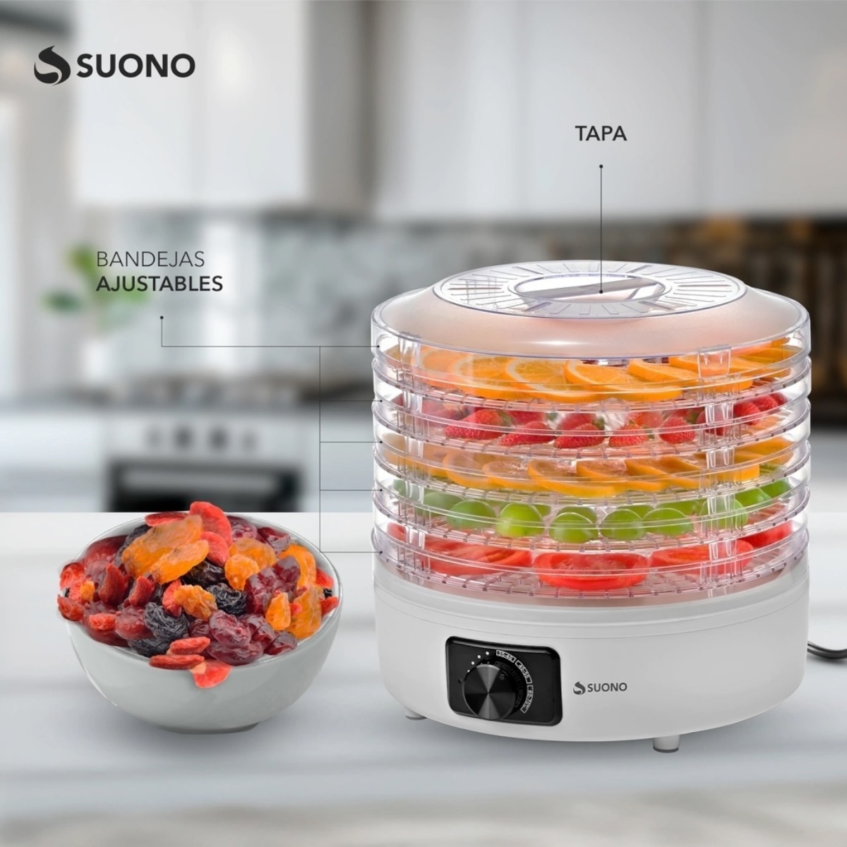 SUONO DESHIDRATADOR DE ALIMENTOS 5 BANDEJAS - Imagen 6