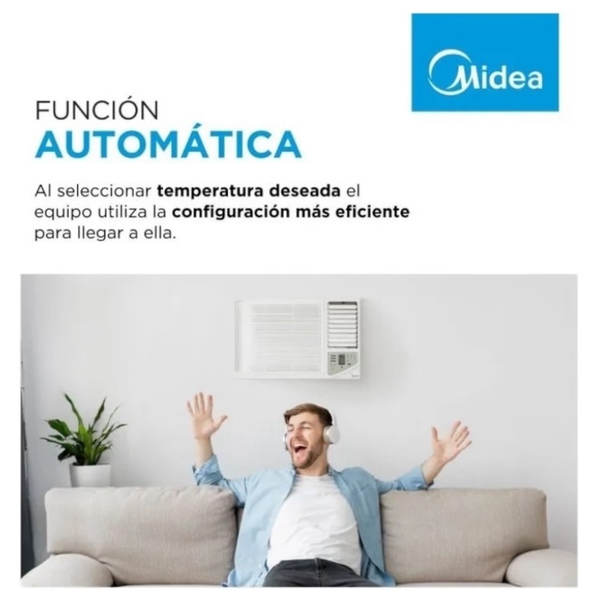 AIRE ACONDICIONADO MIDEA DE VENTANA 4489KCSL/H FRÍO BLANCO - Imagen 5