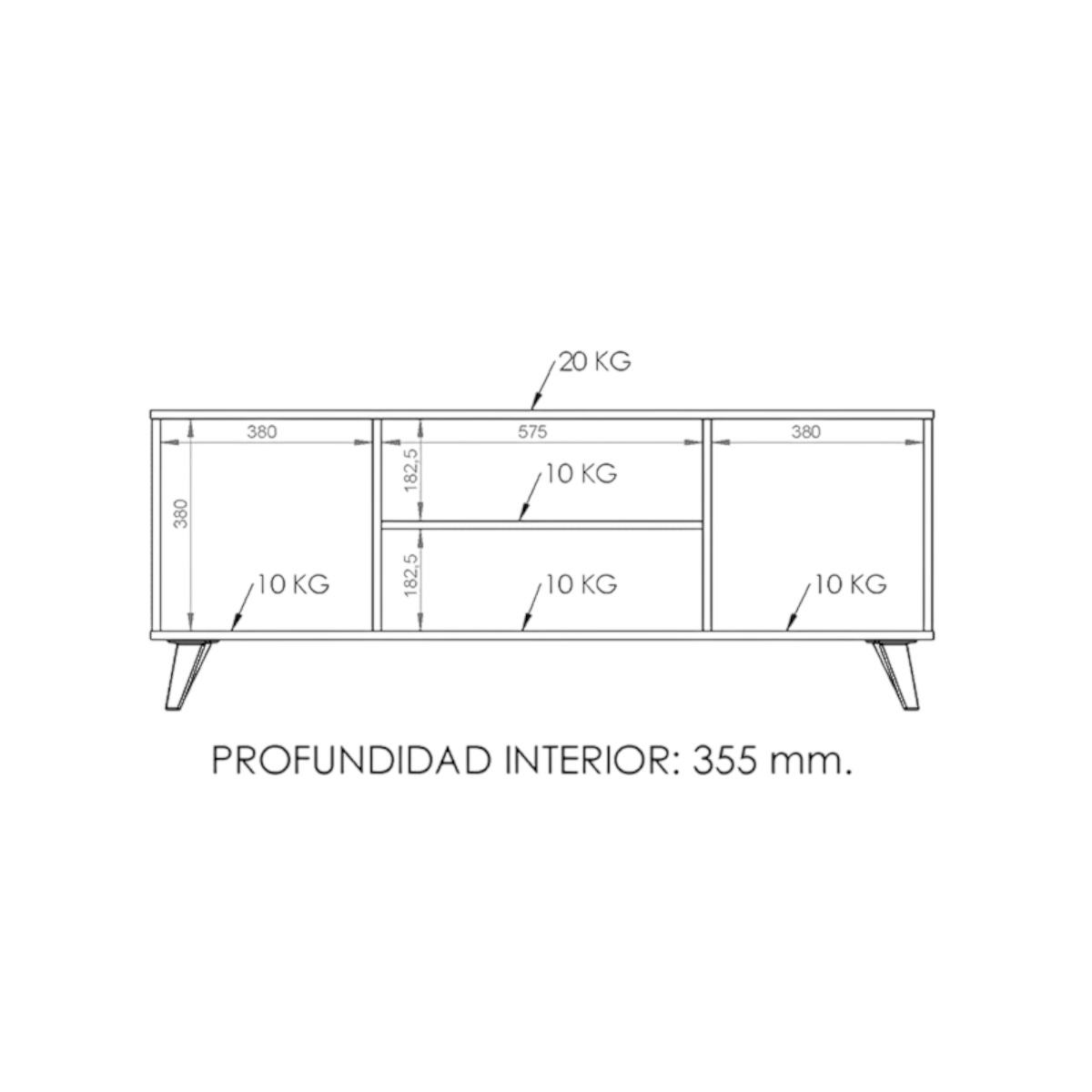 DIELFE RACK PARA TV LINEA ESCANDINAVA - Imagen 5