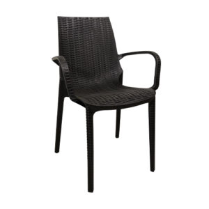 SILLÓN MELODY PLASTICO NEGRO SIMIL RATÁN QUALITY