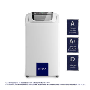 Lavarropas Drean CONCEPT NEO FUZZY 658 B - Carga Superior - 6,5 Kg - Blanco