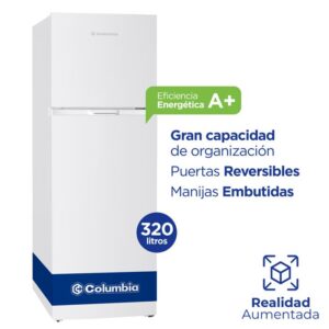 Heladera con Freezer Columbia A+ 320 L de capacidad- Color Blanco CHD31/9