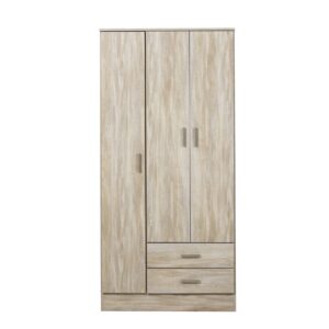 Placard Tana Più 3 Puertas 2 Cajones Fresno Blanco En Caja para Armar