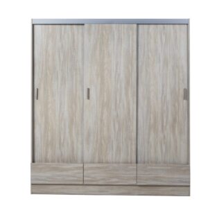 Placard Tana Più 3 Puertas Corredizas Fresno Blanco - En Caja para Armar