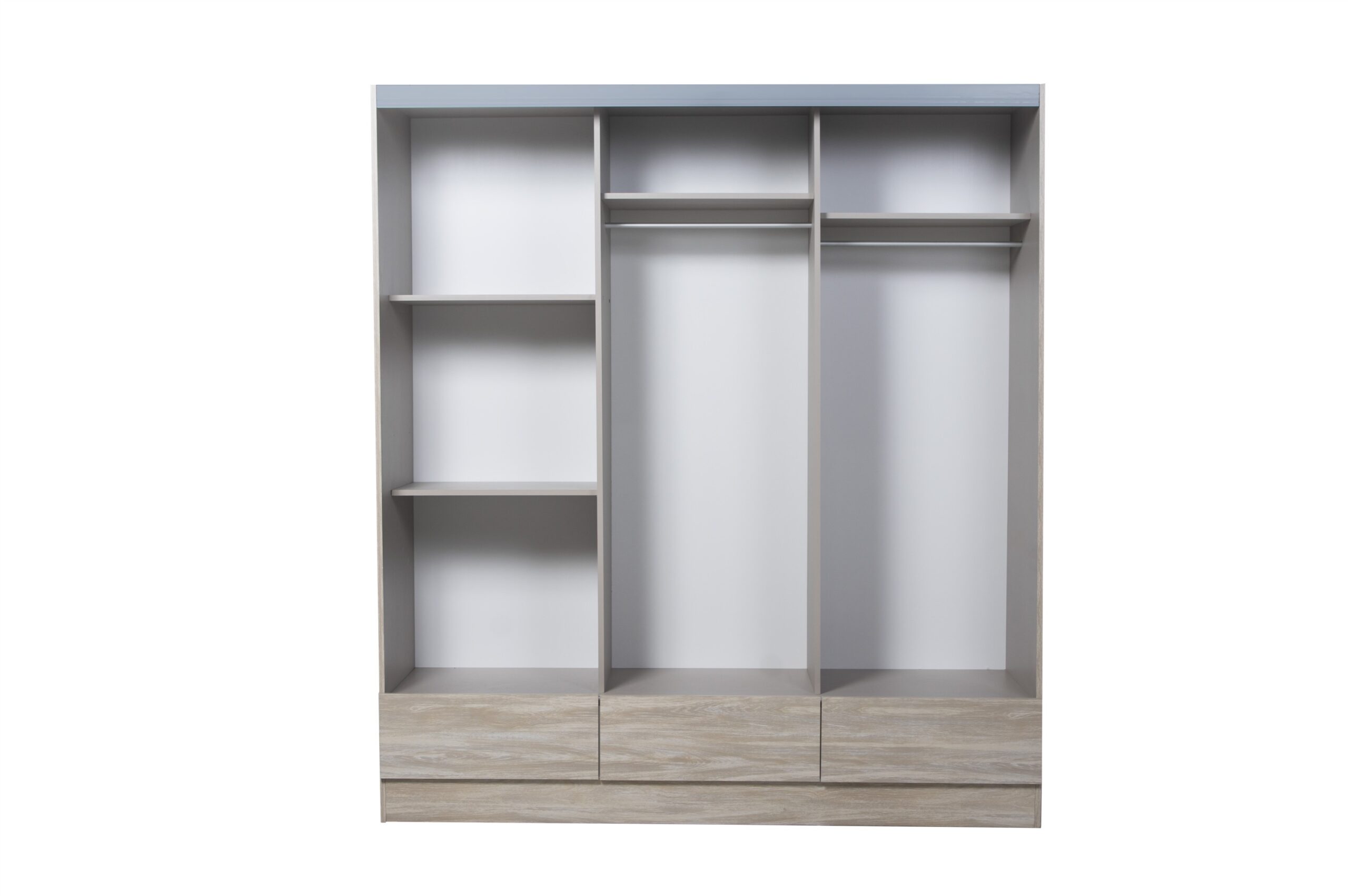 Placard Tana Più 3 Puertas Corredizas Fresno Blanco - En Caja para Armar - Imagen 2