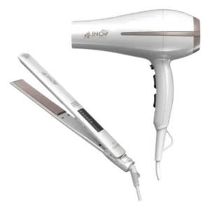 Combo Secador De Pelo + Planchita Led Gama Lino Ceramic Ion